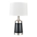 Powder Coated Champagne Brass & Glossy Black Table Lamp with White Fabric Shade – 24" Modern Lighting