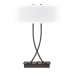 Dark Bronze Table Lamp – Dual Socket 60W with Two Outlets