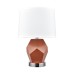 Orange and Chrome Table Lamp with White Fabric Shade – 100W E26 (Model TL-3225-LG)