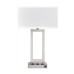 Brushed Nickel Table Lamp – Dual 60W E26, USB Port & Two Outlets