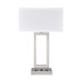 Brushed Nickel Table Lamp – Dual 60W E26 with Two Outlets