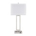 Brushed Nickel Table Lamp – 100W Max with USB Port & Outlet