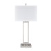 Brushed Nickel Table Lamp – 100W with Dual Outlets