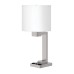 Brushed Nickel Table Lamp – 100W with Dual Outlets (No USB)
