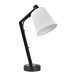 Matte Black Table Lamp with White Fabric Shade – 22" Modern GU24 Table Lamp