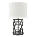 Blackened Steel Table Lamp with White Fabric Shade – E26 100W (Model TL-053TL-LG)