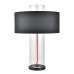 Matte Black Table Lamp with Black Fabric Shade – 24" Modern Table Lamp with Rocker Switch