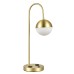 Satin Brass Table Lamp with Metal & Frosted Glass Shade and Dual Power Outlets – 60W (Model TLH-020-LG)