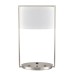Brushed Nickel Table Lamp with USB Charging Ports & Outlet – White Fabric Shade 27W GU24 (Model TLL-052TL-LG)