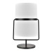 Matte Black Table Lamp with White Fabric Shade – 24" Dual E26 Table Lamp with Rocker Switch