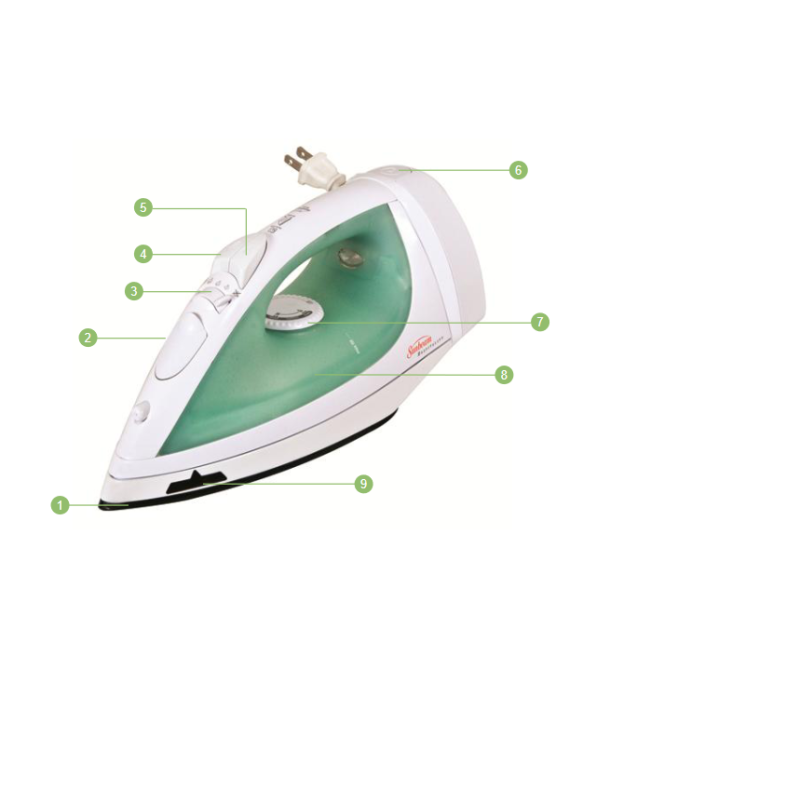 Sunbeam GreenSense Iron with Retractable Cord, White  IR4001-001