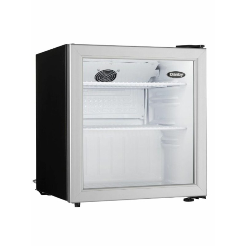 Danby 1.6 cu. ft. Compact Glass Door Fridge in Platinum