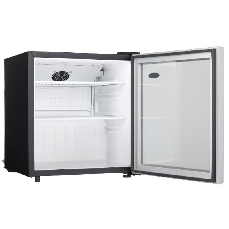 Danby 1.6 cu. ft. Compact Glass Door Fridge in Platinum