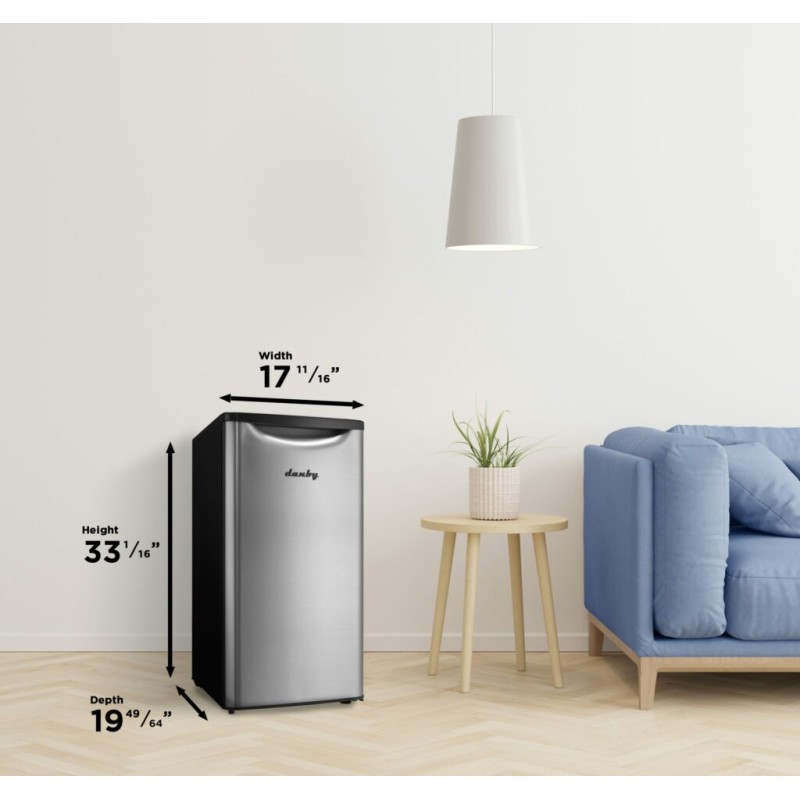 Danby 3.3 cu. ft. Contemporary Classic Compact Fridge in Stainless Steel