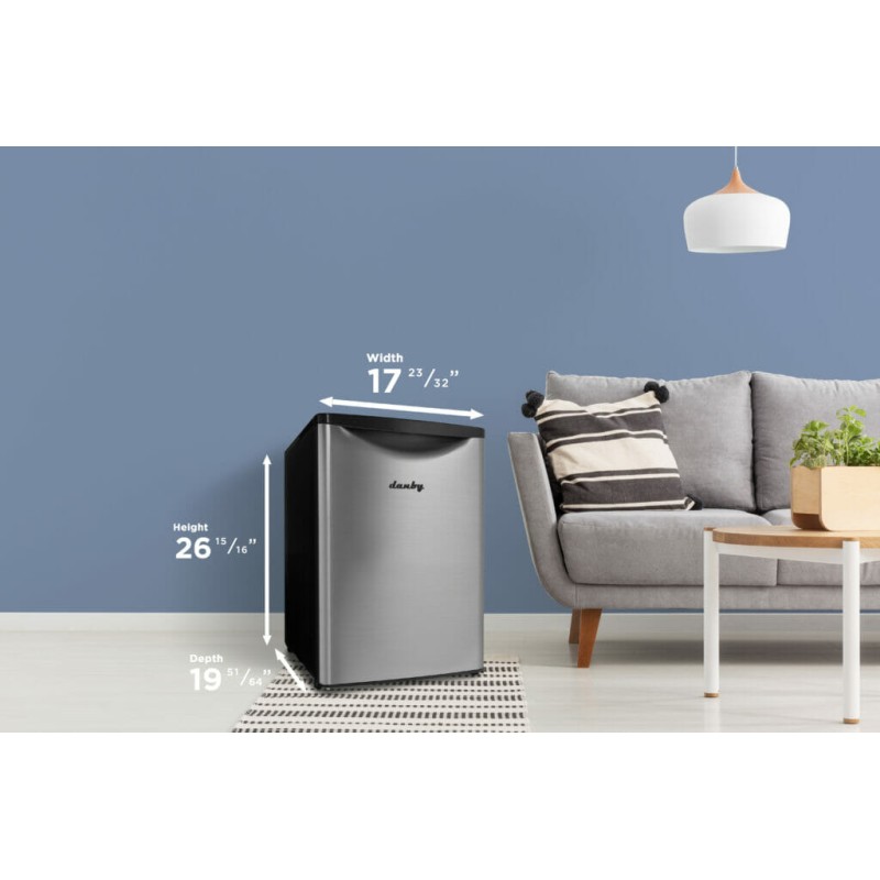 Danby 2.6 cu. ft. Contemporary Classic Compact Fridge in Stainless Steel