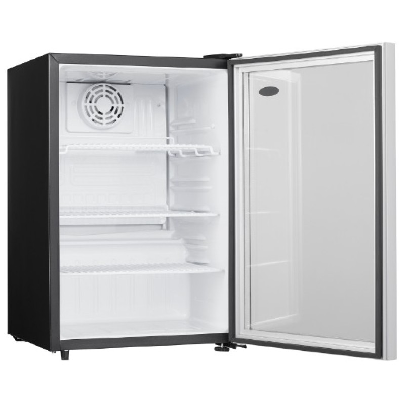 Danby 2.6 cu. ft. Compact Glass Door Fridge in Platinum