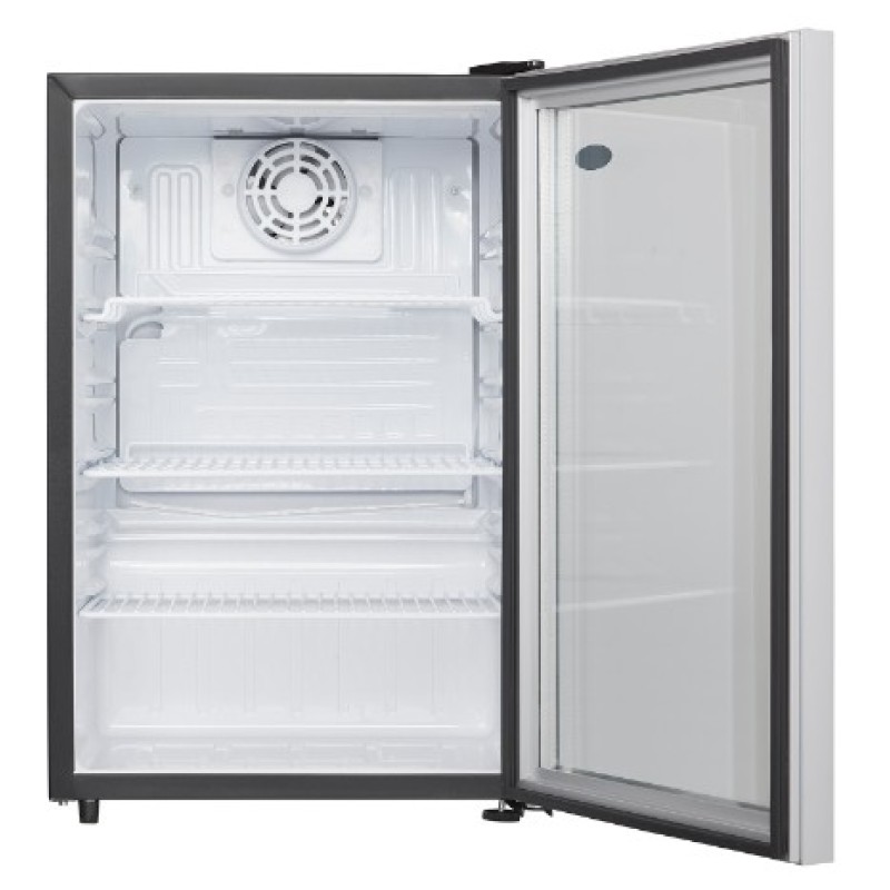 Danby 2.6 cu. ft. Compact Glass Door Fridge in Platinum