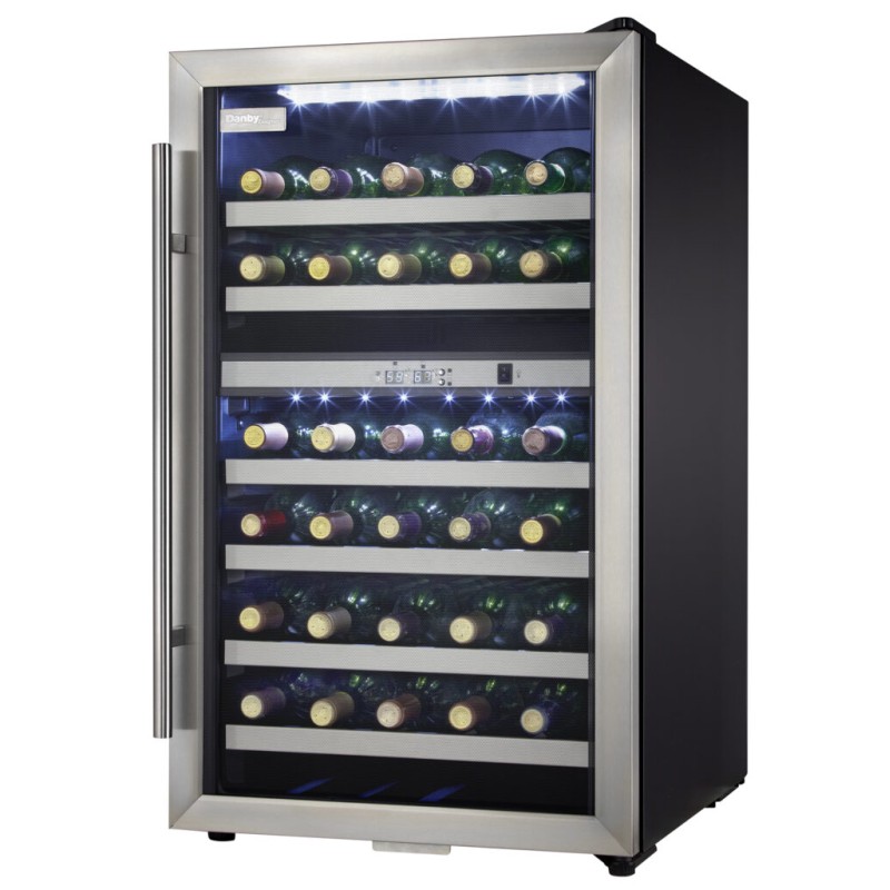 Danby Designer 38 Bottle Free-Standing Wine Cooler in Black Stainless Steel