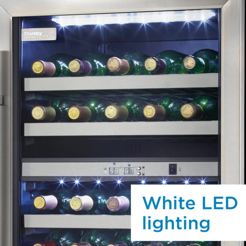 Danby Designer 38 Bottle Free-Standing Wine Cooler in Black Stainless Steel