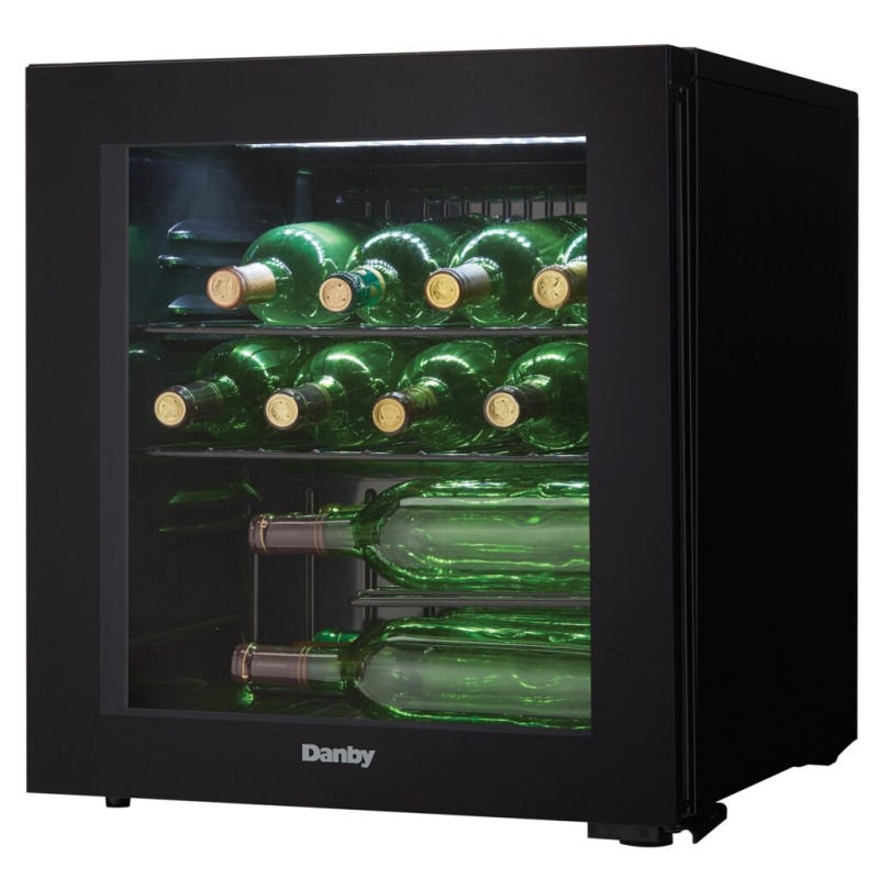 Danby 16 Bottle Free-Standing Wine Cooler in Black