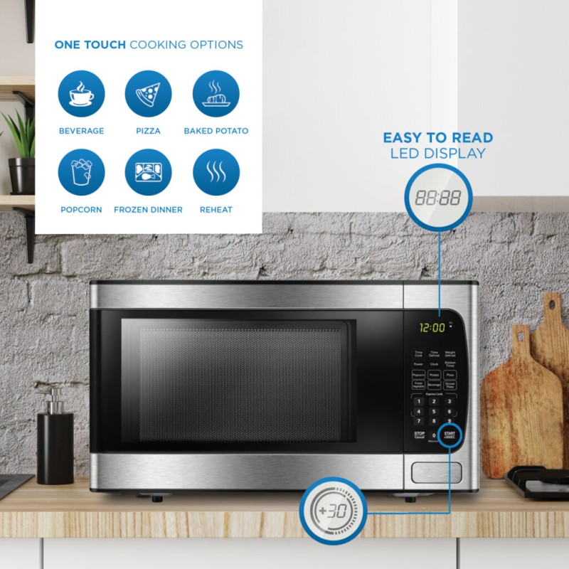 Danby 0.9 cu. ft. Countertop Microwave in Stainless Steel