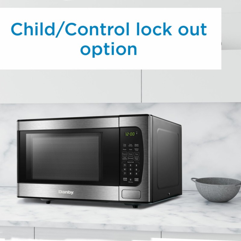 Danby 0.9 cu. ft. Countertop Microwave in Stainless Steel