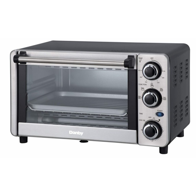 Danby 0.4 cu ft/12L 4 Slice Countertop Toaster Oven in Stainless Steel