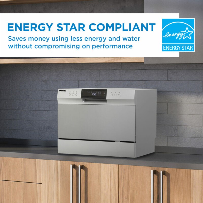 Danby 6 Place Setting Countertop Dishwasher in Silver