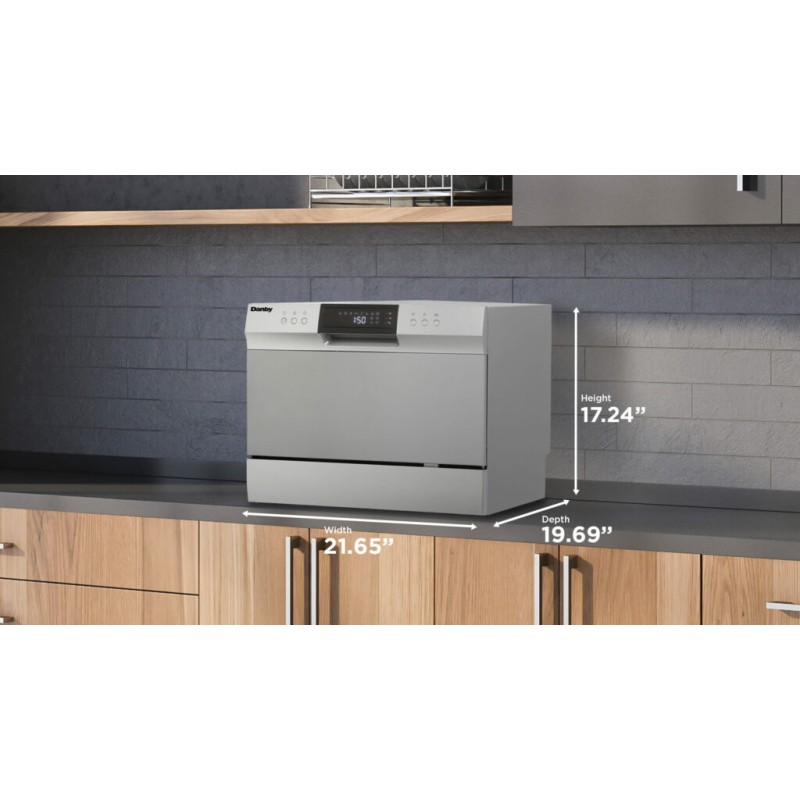 Danby 6 Place Setting Countertop Dishwasher in Silver