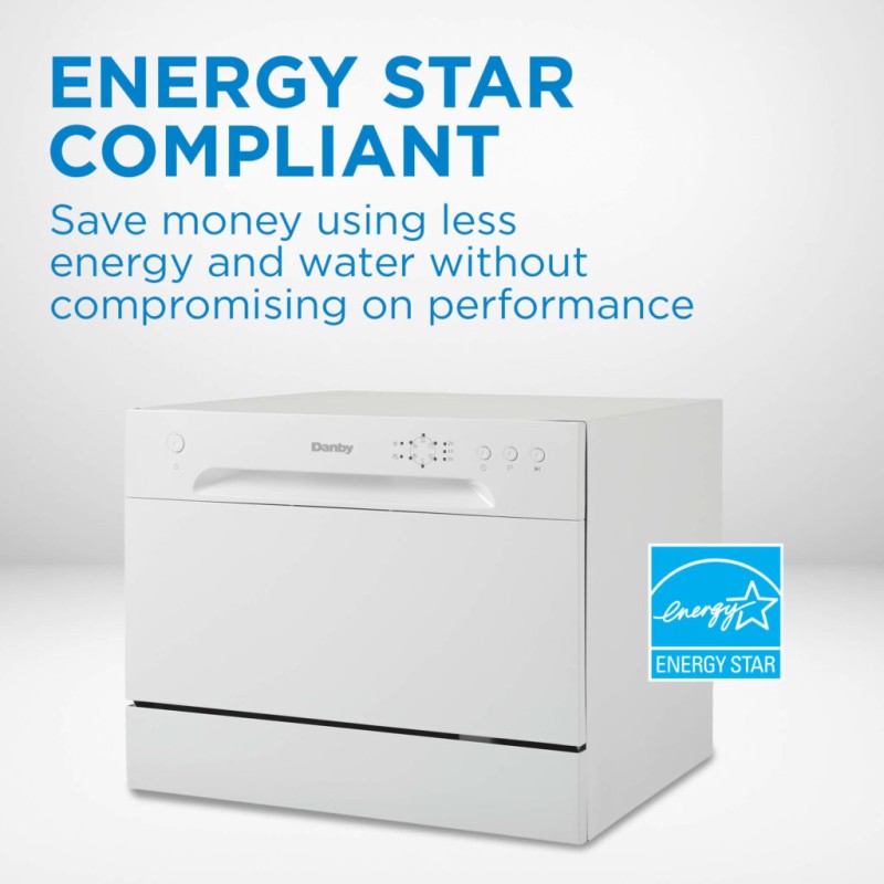 Danby 6 Place Setting Countertop Dishwasher in White