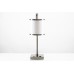 Modern Table Lamp with USB Port and Outlet – White Gloss Acrylic Shade, Brushed Nickel Finish