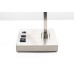 Modern Table Lamp with USB Port and Outlet – White Gloss Acrylic Shade, Brushed Nickel Finish