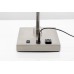 Modern Table Lamp with USB Port and Outlet – White Gloss Acrylic Shade, Brushed Nickel Finish