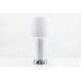Ceramic White Table Lamp with USB Port & Power Outlet