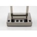 Double Table Lamp with Dual USB Ports & 2 Power Outlets – Brushed Nickel