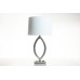 Brushed Nickel Single Table Lamp with Fabric Shade – 27" Modern Bedside Lamp