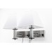 Double Arm Wall Lamp – Brushed Nickel with T/C Fabric Shade – 22.5” – LOG660120