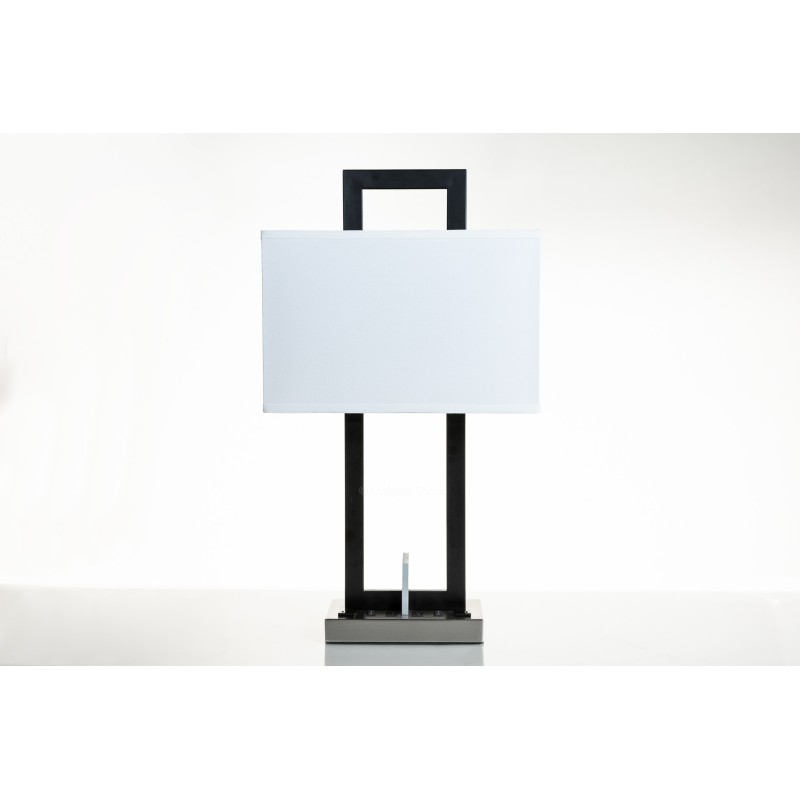Double Table Lamp with 2 USB Ports and Power Outlets – Modern Bedside Lamp