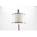 Modern Floor Lamp with Acrylic Shade – White Gloss & Brushed Nickel Finish 60.25" | LOG27097