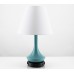 Double Table Lamp with USB & 2 Outlets – Blue Finish with Black Base | HLC03DSB