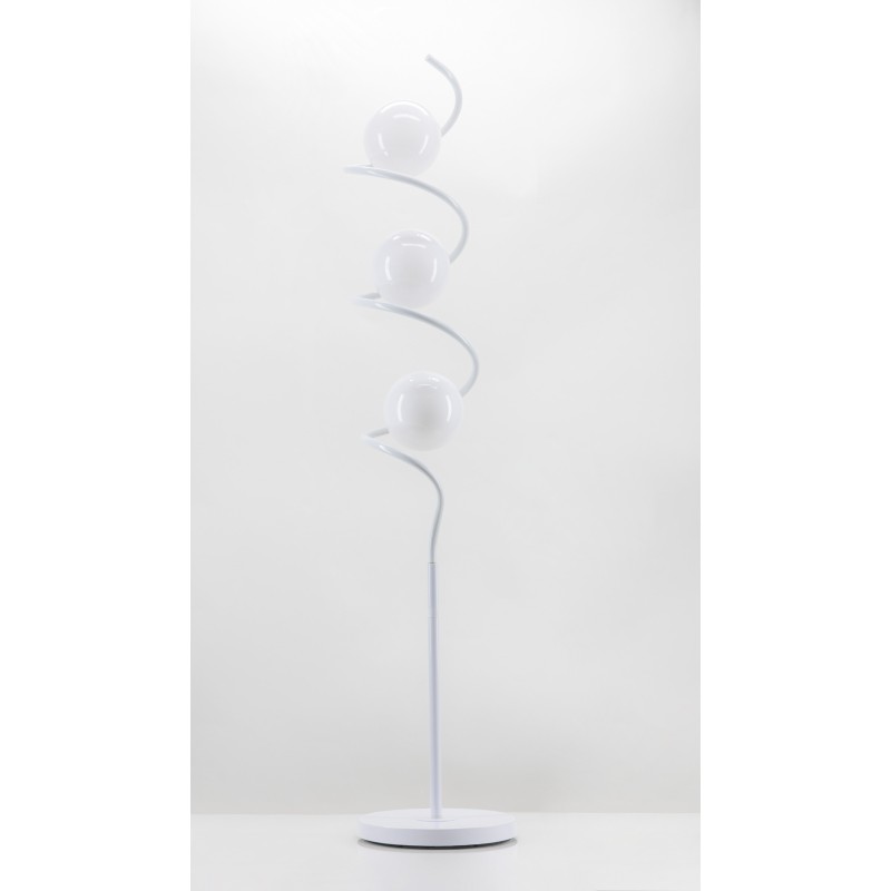 Floor Lamp with Frosted White Glass Lens and Foot Switch – Modern Standing Lamp (6'1" H)
