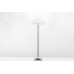 Floor Lamp with Black Wood & Brushed Nickel Finish – 59" Standing Lamp with White Hardback Shade | LOG10016