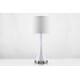 White Gloss & Brushed Nickel Desk Table Lamp with USB Port and Outlet – E26 Socket, 29"