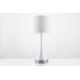White Gloss & Brushed Nickel Desk Table Lamp with USB Port and Outlet – E26 Socket, 29"