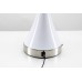 White Gloss & Brushed Nickel Desk Table Lamp with USB Port and Outlet – E26 Socket, 29"
