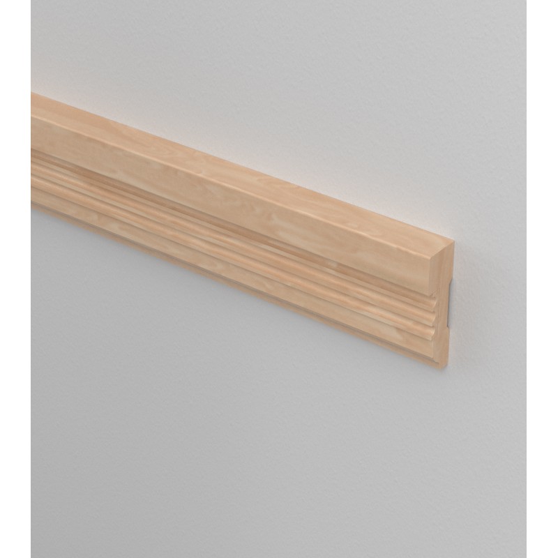 3 1/4" Profile Wood Chair Rail with Ribbed Insert