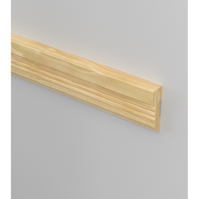 3 1/4" Profile Wood Chair Rail with Ribbed Insert