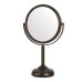 6" 10X-1X Tabletop Mirror – Beaded Chrome, Nickel, Bronze, 11” Height