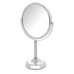 6" 10X-1X Tabletop Mirror – Beaded Chrome, Nickel, Bronze, 11” Height