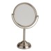 6" 10X-1X Tabletop Mirror – Beaded Chrome, Nickel, Bronze, 11” Height